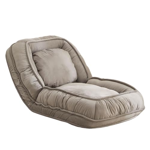 oyptmsh Klappbarer Loungesessel aus Stoff, 5-Fach Verstellbare Rückenlehne, Einzelsitz-Sofa mit Liegefunktion für Wohnzimmer, Schlafzimmer, Balkon–Atmungsaktiv (Hellgrau) von oyptmsh