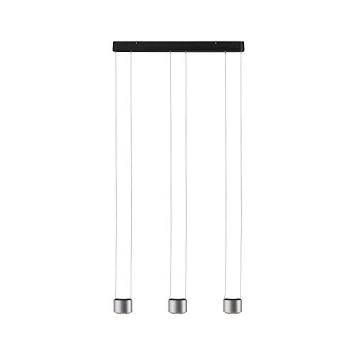 Paulmann 79720 LED Pendelleuchte Aldan incl. 3x5 / 3x4 Watt dimmbar Hängelampe Schwarz Alu Deckenlampe Warmweiß 2700 K von Paulmann