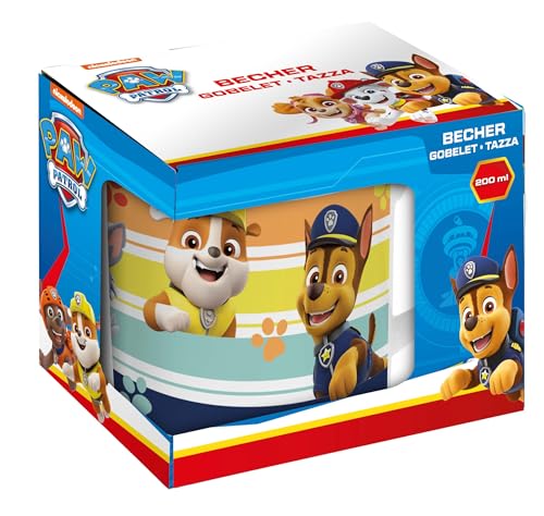 Kinder-Becher mit Paw Patrol Motiv Tasse (gelb) im Geschenkkarton von p:os von p:os