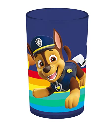 P:os 29964049 PAW Patrol - Trinkbecher für Kinder mit beliebtem Paw Patrol Motiv, wiederverwendbarer Kunststoff-Becher mit ca. 250 ml Fassungsvermögen, Trinkgefäß für Kaltgetränke von p:os