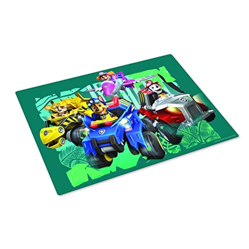 P:os 34818 PAW Patrol - Dino Rescue Platzset für Kinder, abwaschbares Tischset aus Kunststoff mit 2 rechteckigen Platzdeckchen, zum Schutz von Tischen vor Schmutz und Beschädigung Mehrfarbig von PAW PATROL