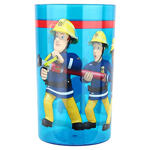 P:os 27117 - Trinkglas im angesagtem Feuerwehrmann Sam Design, Trinkbecher für Jungen und Mädchen aus Kunststoff, Fassungsvermögen ca. 200 ml von p:os