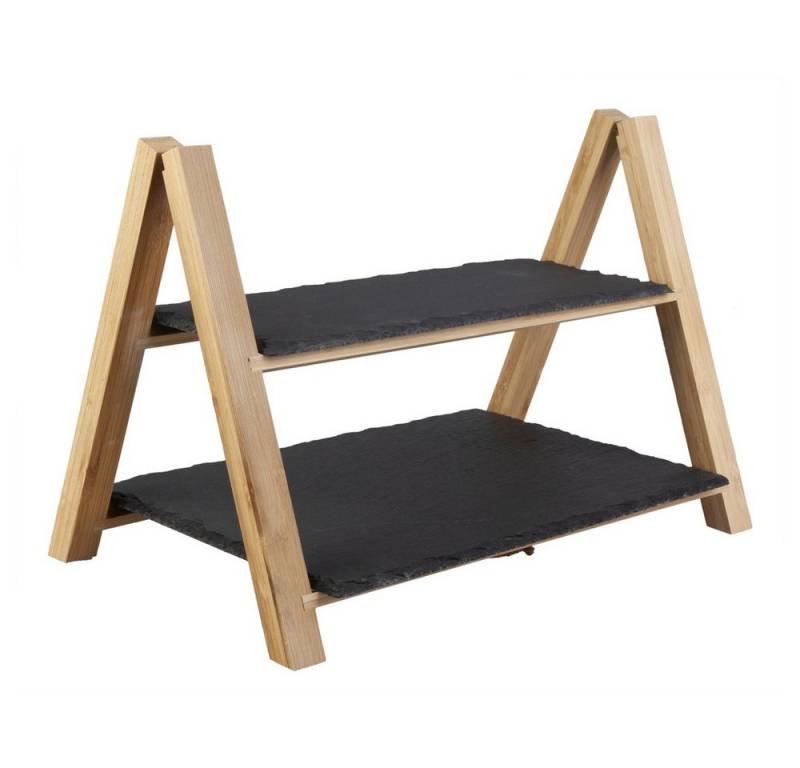 p:os Etagere Etagere - mit 2 Schieferplatten, Holz von p:os