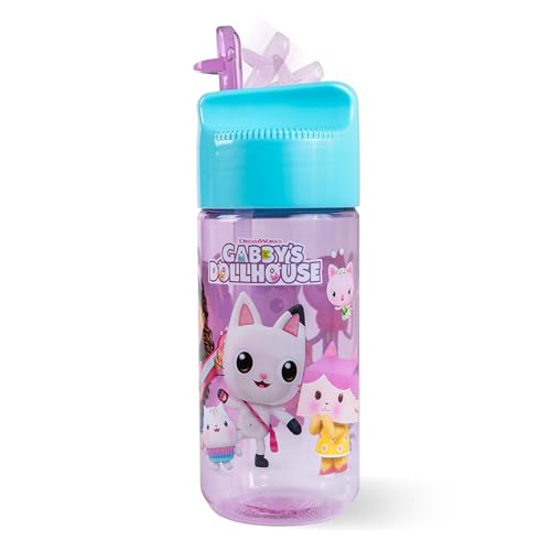 p:os Gabby's Dollhouse Trinkflasche Kinder 430 ml - Mit Strohhalm - Kleine Flasche perfekt für Kindergarten, den Spielplatz oder Zuhause - Für Mädchen p:os Gabby's Dollhouse Trinkflasche Kinder 430 ml - Mit Strohhalm - Kleine Flasche perfekt für Kindergarten, den Spielplatz oder Zuhause - Für Mädchen von p:os
