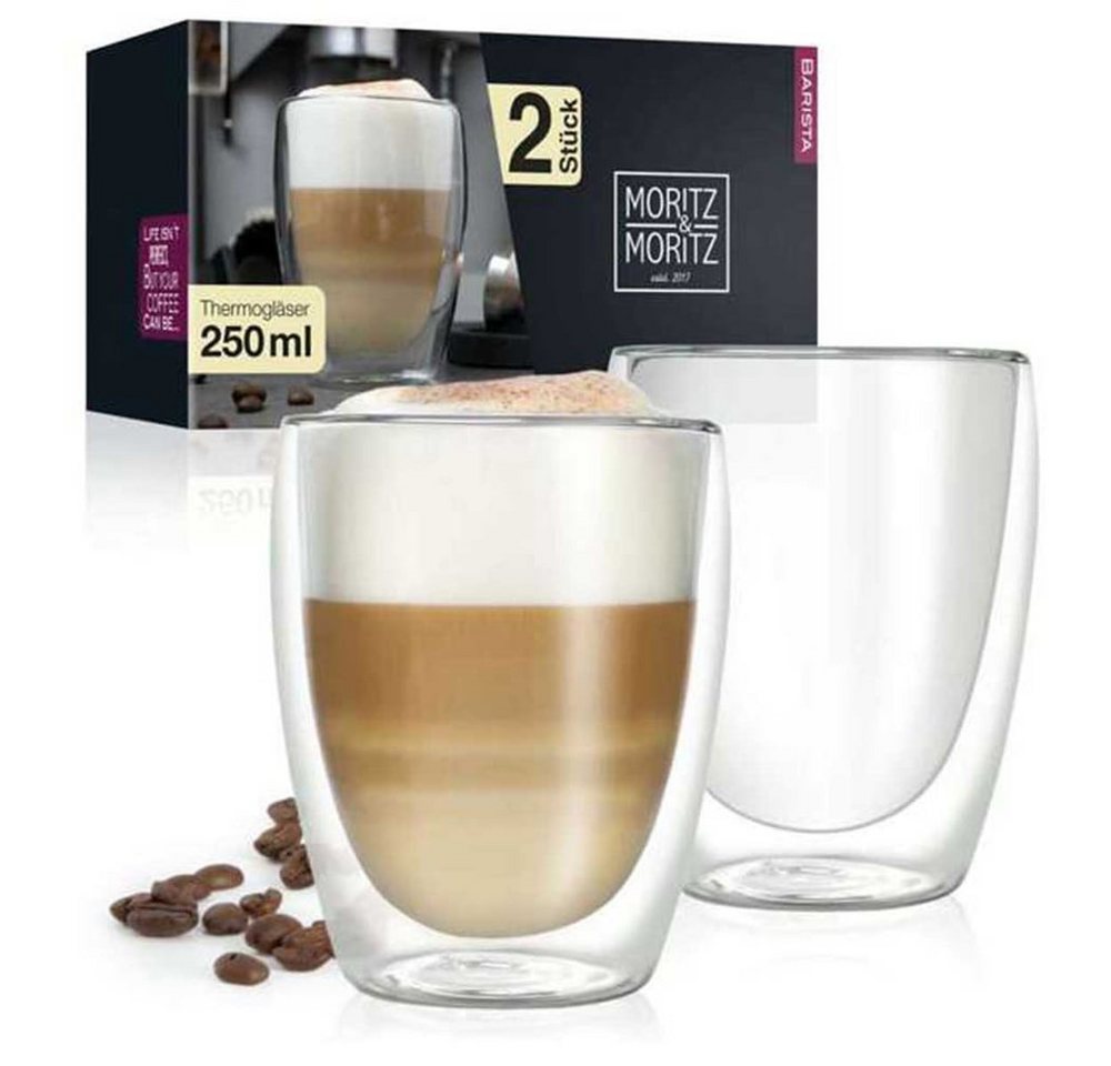 p:os Glas Moritz & Moritz - 2er Set Thermogläser - Barista Rorino - ca. 250 ml, Glas p:os Glas Moritz & Moritz - 2er Set Thermogläser - Barista Rorino - ca. 250 ml, Glas von p:os