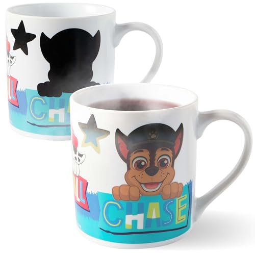 p:os PAW Patrol Tasse für Kinder mit Farbwechsel-Effekt ab 40°C - Zaubertasse 230ml - Geschenkidee für Mädchen und Jungen - In bunter Geschenkbox, Weiß von p:os