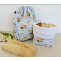 Brotbeutel Brotkorb Brötchenbeutel Ideal Fürs Frühstück 4 in 1/Tasche Für Brot Und Brötchen von pPekee