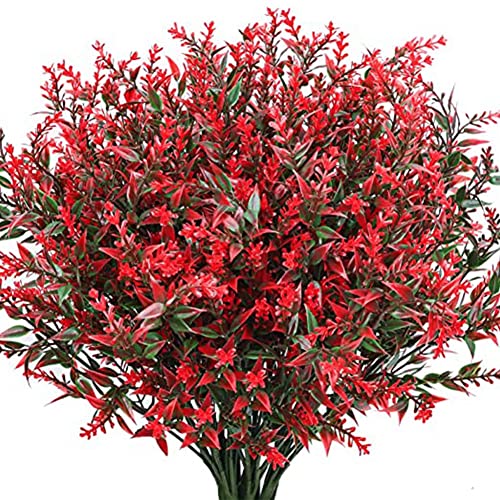 pQirnvIL 10 Bündel Künstliche Lavendelblüten für Den Innenbereich, UV-Beständig, Künstliche Blumensträuße, für Den Außenbereich, Sträucher, Grünpflanzen von pQirnvIL
