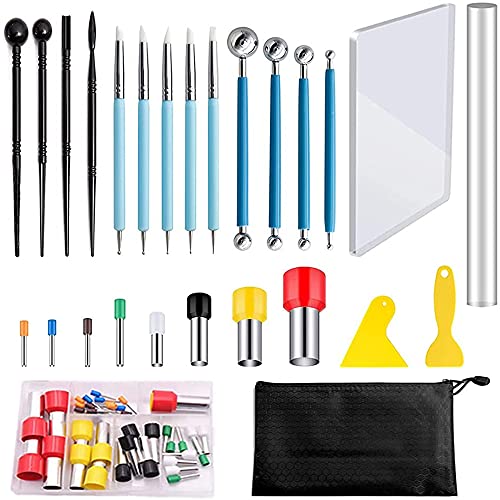 pQirnvIL 58 StüCk Polymer Ton Werkzeuge Modellierung Werkzeug Set Modellierung Werkzeug Set für DIY Ton Keramik für Skulptur von pQirnvIL