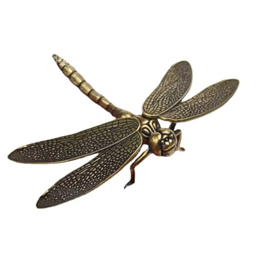pQirnvIL Mini Messing Libelle Casting Tier Figur Retro Stil Metall Skulptur Home Desktop Dekoration von pQirnvIL