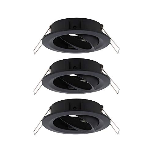 Paulmann 92487 Choose Einbauleuchte Spot schwenkbar max. 3x10 Watt Deckeneinbaustrahler Schwarz matt Einbaulampe Alu von Paulmann