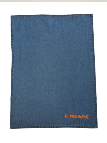 Denim Geschirrtuch 2er Set "Ich muss gar nix" Denim Geschirrtuch 2er Set "Ich muss gar nix" von pad concept