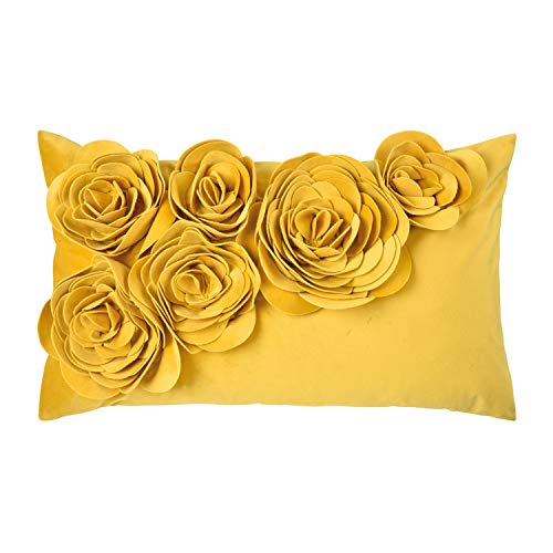 Pad - Kissenhülle - Kissen - Kissenbezug - FLORAL - Yellow/gelb - Polyester - 30 x 50 cm von pad concept