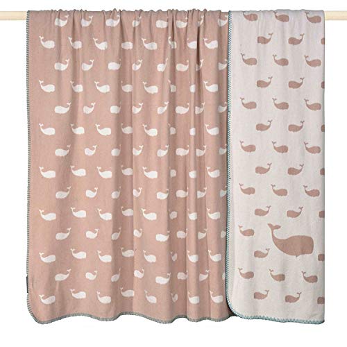 pad - Decke - Kuscheldecke - Wohndecke - Whale/Wal - pink/rosa - 150x200 cm von pad