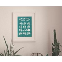 Auf Die Räder Fertig Los - Poster Art Print A4 Mint von paefjes