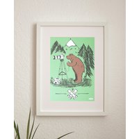 Bärnd Blitzbert Der Foto-Bär - Poster Art Print A4 von paefjes
