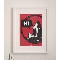 Hi Hai Haidrun - Poster Print A4 Rot von paefjes