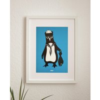Pinguin Martin Der Matrose - Poster Art Print A4 von paefjes