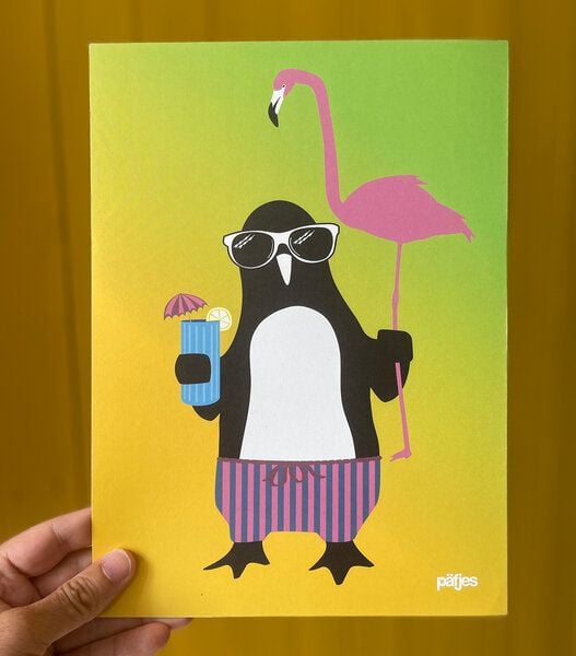päfjes Der Urlaubs/Party Pinguin Paule - Poster A4 von päfjes