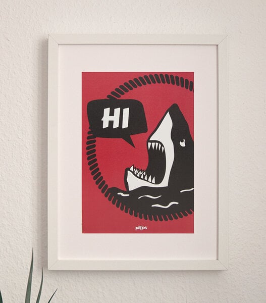 päfjes Hi Hai Haidrun - Poster A4 - Rot von päfjes