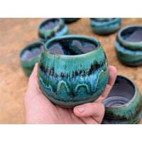 Set Mit 4 Weingläsern Oder Trinkbechern in Türkisblau von pagepottery