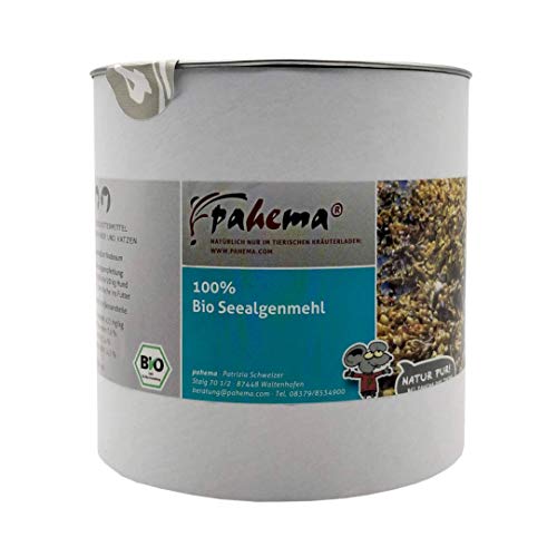 pahema Bio Seealgenmehl 500g für Hunde & Katzen, Natürliche Deckung von Vitaminen, Spurenelementen, Aminosäuren und Mineralstoffen beim Barfen, Barf Ergänzung von pahema