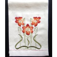 Jugendstil Sterne Gazierter Tischschal, Stickdatei von paintbythread