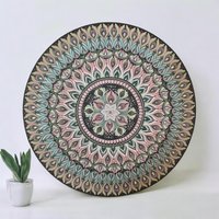 Handgemaltes Mandala Wandbild 60cm | Wandkunst Pastellfarbenes Auf Holz Leinwand Mandalakunst Bohemian Wanddekor Rund Handgemaltes Mandala Wandbild 60cm | Wandkunst Pastellfarbenes Auf Holz Leinwand Mandalakunst Bohemian Wanddekor Rund von paintedlovemandala