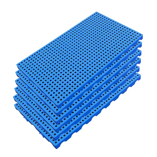 6 Stück Kunststoffpalette für Die Kellerlagerung, Stapelbar, Leichtpalette, Wasserdicht, Atmungsaktive Gitter-lüftungs-palette, 100 cm x 60 cm x 5 cm(Blue) von paiye