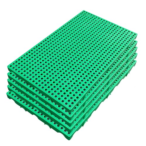 6 Stück Kunststoffpalette für Die Kellerlagerung, Stapelbar, Leichtpalette, Wasserdicht, Atmungsaktive Gitter-lüftungs-palette, 100 cm x 60 cm x 5 cm(Green) von paiye