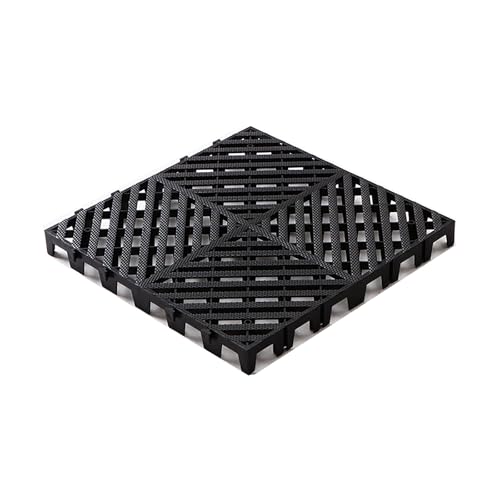 Bodenrost Kunststoff Outdoor, Industrielle Kunststoffpaletten, Mehrzweck-Spezialgitter, Steckbares Palette für Supermarkt, Restaurant, Garage(Black,50x50x5cm) von paiye