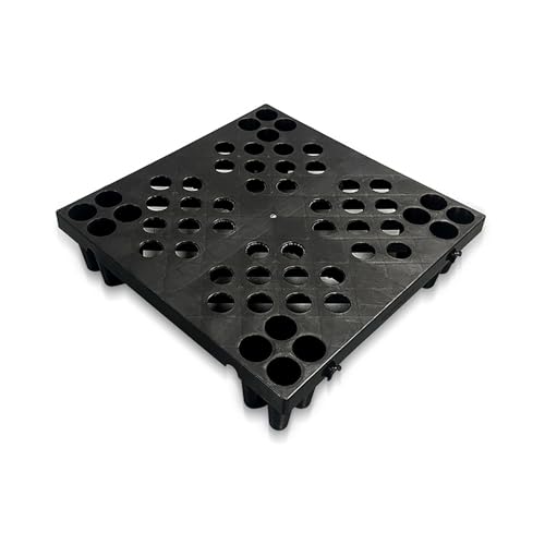 Kunststoffpalette, Anti-rutsch Stecksystem Leichtpalette Bodenpaletten, Ineinandersteckbar Als Lager Unterlage für Keller, Küche und Garage(Black,40x40x10cm) von paiye