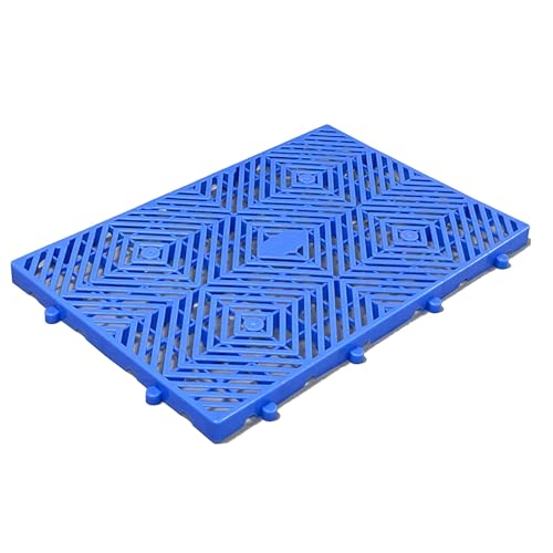 Kunststoffpalette, Leichtpalette, Stapelbare Blaue Kunststoffpalette, Feuchtigkeitsbeständige Mini-Gitterboden Palette, für Garage, Küche, Supermarkt, Schrankplattform(60x40x3cm) von paiye