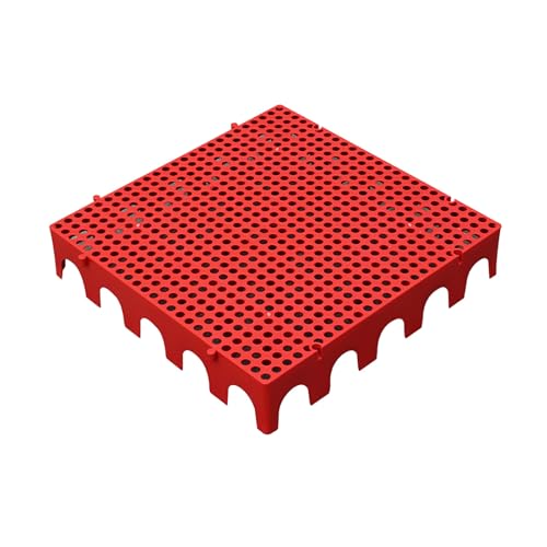 Kunststoffpalette, Wasserdichte Gittermatte, Leichte, Stapelbare, Ineinandergreifende, Belüftete Bodenpaletten für die Güterlagerung im Supermarkt(Red) von paiye