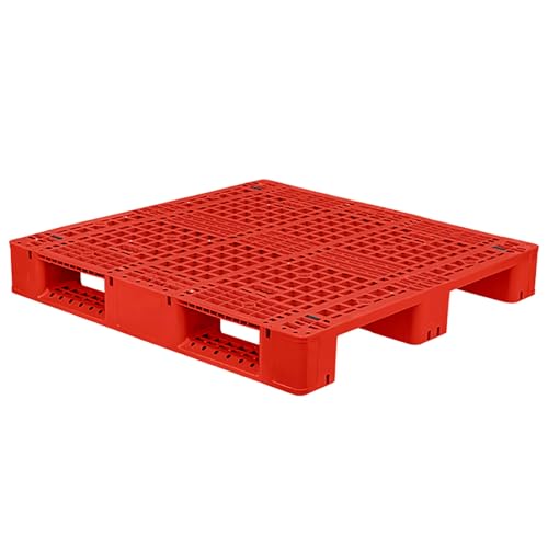 Kunststoffpalette 110 x 110 cm, Bunt, Atmungsaktiv Industrielle Kunststoffpaletten, Leichte Bodenpaletten, für Bodenbeläge, Supermarkt, Lager, Statische Tragkraft 4 Tonnen(Red) von paiye