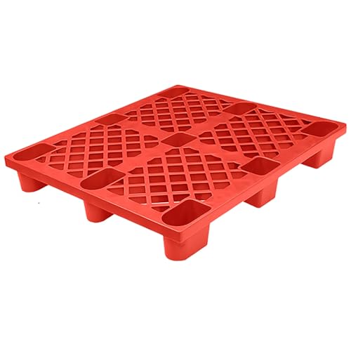 Leichte Kunststoffpalette, Große Belüftete Kunststoffpaletten, Wasserdichte Gitter, Ideal für Garagen, Lager, Außenbereiche, Geschäfte, Supermärkte(Red,1200x1000x140mm) von paiye