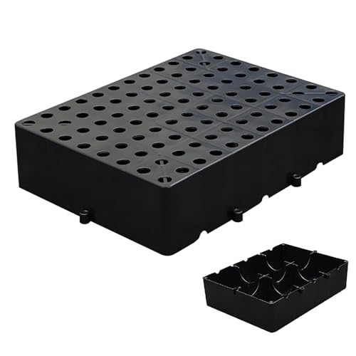 Nestbare Kunststoffpalette, 10 cm Große Wasserdichte Gittermatte für Kellerlagerung, Atmungsaktive HDPE-Bodenpaletten, für Garagen, Supermärkte und Keller(Black,40x30x10cm) von paiye