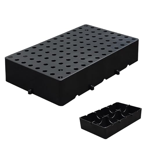 Nestbare Kunststoffpalette, 10 cm Große Wasserdichte Gittermatte für Kellerlagerung, Atmungsaktive HDPE-Bodenpaletten, für Garagen, Supermärkte und Keller(Black,50x30x10cm) von paiye