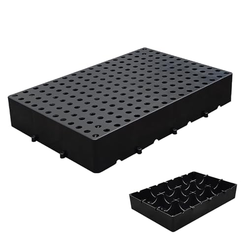 Nestbare Kunststoffpalette, 10 cm Große Wasserdichte Gittermatte für Kellerlagerung, Atmungsaktive HDPE-Bodenpaletten, für Garagen, Supermärkte und Keller(Black,60x40x10cm) von paiye