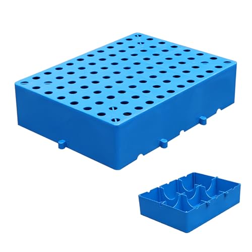 Nestbare Kunststoffpalette, 10 cm Große Wasserdichte Gittermatte für Kellerlagerung, Atmungsaktive HDPE-Bodenpaletten, für Garagen, Supermärkte und Keller(Blue,40x30x10cm) von paiye