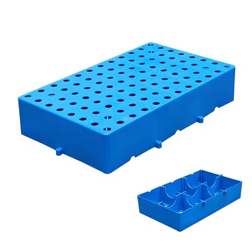 Nestbare Kunststoffpalette, 10 cm Große Wasserdichte Gittermatte für Kellerlagerung, Atmungsaktive HDPE-Bodenpaletten, für Garagen, Supermärkte und Keller(Blue,50x30x10cm) von paiye