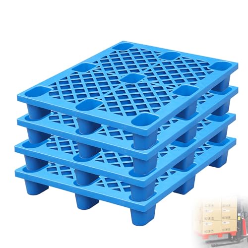Robuste Kunststoffpalette, Rutschfestes Stapelbare Polyethylen-paletten Lagerregal, Geschäfte, Lagerhallen und Kühlhäuser, Leicht Stapelbar(Blue) von paiye