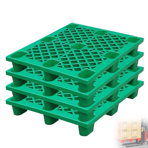 Robuste Kunststoffpalette, Rutschfestes Stapelbare Polyethylen-paletten Lagerregal, Geschäfte, Lagerhallen und Kühlhäuser, Leicht Stapelbar(Green) von paiye