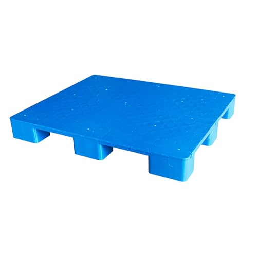 Robuste Kunststoffpaletten für Die Kellerlagerung, Leicht Stapelbar, Flachpalette für Bodenlager, Supermarktlager, Traglasten von 2–4,5 T, Blau(120 x 100 x 14 cm) von paiye