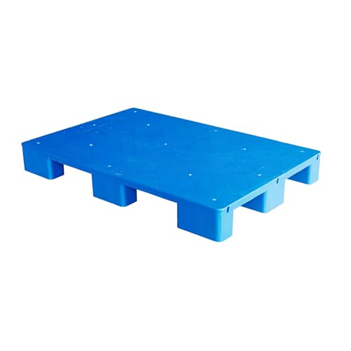 Robuste Kunststoffpaletten für Die Kellerlagerung, Leicht Stapelbar, Flachpalette für Bodenlager, Supermarktlager, Traglasten von 2–4,5 T, Blau(120 x 80 x 14 cm) von paiye