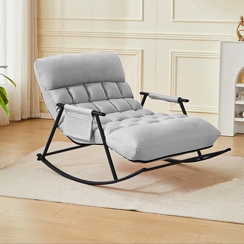 Schaukelstuhl Wohnzimmer Modern Schaukelsessel Sessel wohnzimmer mit Metallgestell,Schaukelstühle mit Seitentasche,Relaxsessel Lounge,für Wohnzimmer Schlafzimmer Kinderzimmer Freizeit ( Color : Gray , Schaukelstuhl Wohnzimmer Modern Schaukelsessel Sessel wohnzimmer mit Metallgestell,Schaukelstühle mit Seitentasche,Relaxsessel Lounge,für Wohnzimmer Schlafzimmer Kinderzimmer Freizeit ( Color : Gray , von paiye