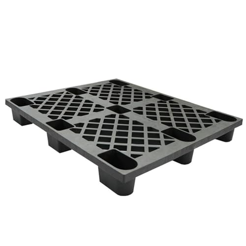 Schwarze Stapelbare Polyethylen-Paletten Robuste Kunststoffpaletten, Wasserdichte Lagergitter, Atmungsaktive HDPE-Belüftungspalette für Garage, Supermarkt, Keller(110x80x14.5cm) von paiye