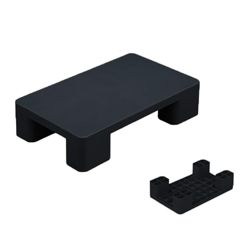 Verschleißfeste Kunststoffpaletten für Keller, 1 Stück Leichtpalette, Flachpalette Wasserdichte Lager Unterlage für Frachtkartons, Supermarkt, Zuhause(Black,50 * 30 * 12cm) von paiye