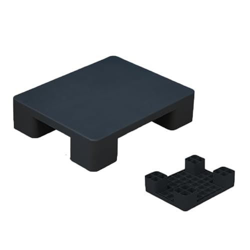 Verschleißfeste Kunststoffpaletten für Keller, 1 Stück Leichtpalette, Flachpalette Wasserdichte Lager Unterlage für Frachtkartons, Supermarkt, Zuhause(Black,50 * 40 * 12cm) von paiye