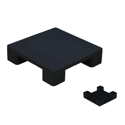 Verschleißfeste Kunststoffpaletten für Keller, 1 Stück Leichtpalette, Flachpalette Wasserdichte Lager Unterlage für Frachtkartons, Supermarkt, Zuhause(Black,50 * 50 * 12cm) von paiye